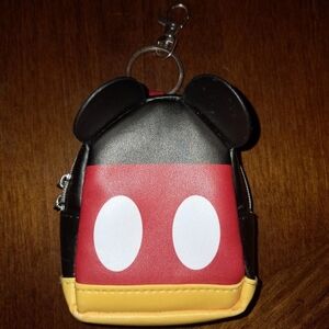 Disney Mickey Mouse Mini Backpack Keychain - Black, Red, Yellow
